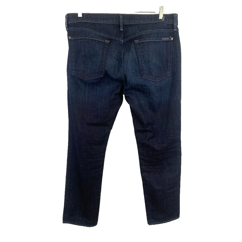 7 For All Mankind Mens Size 36x29 Blue Cotton Blend Adrien Straight Denim Jeans